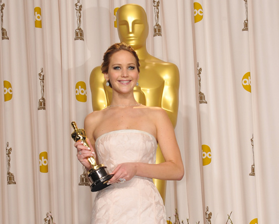 Актриса Дженнифер Лоуренс на вручении премии "Оскар"